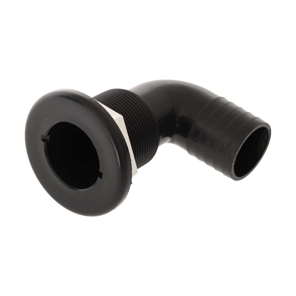 TH Marine Skin Fitting 90 Degree 1 1/2in Black