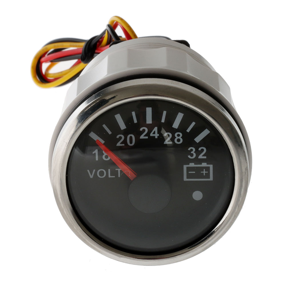 W Pro Series Volt Meter Gauge 52mm 24V Black
