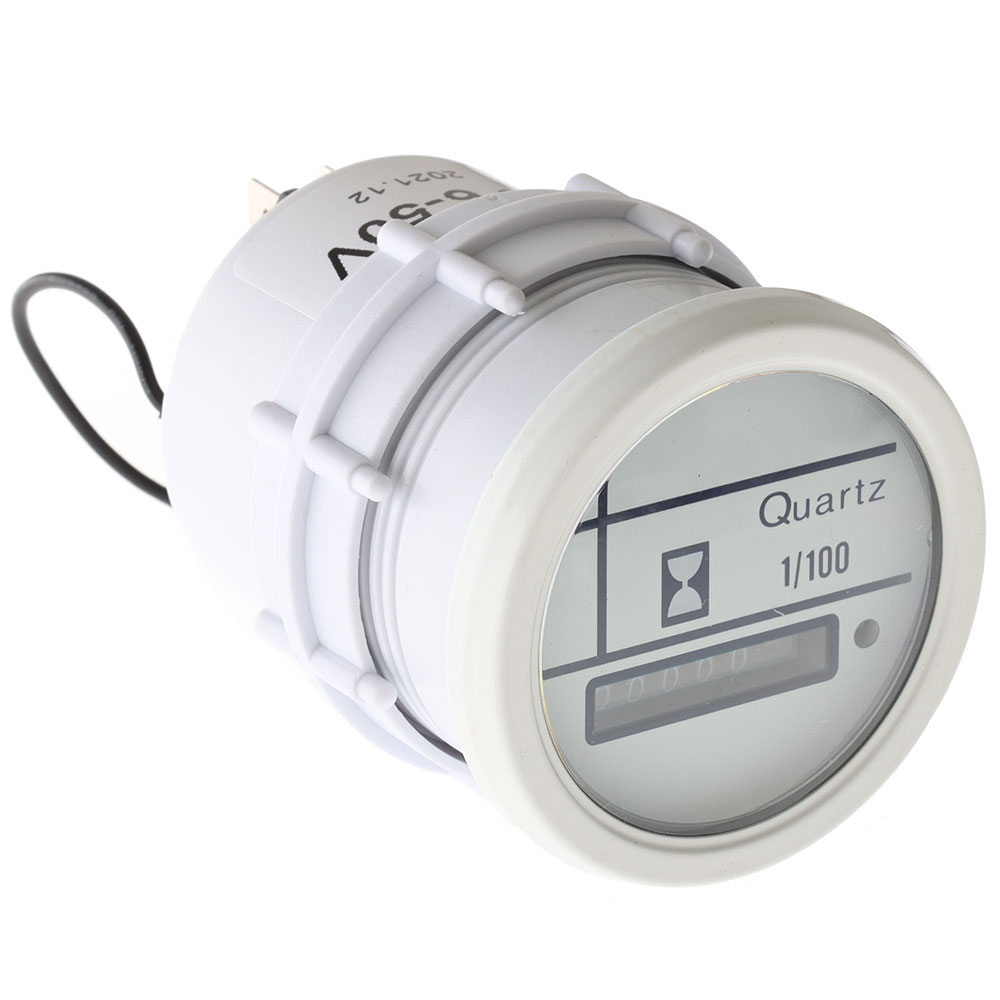 VA Series 90-Degree Hour Meter Gauge 52mm White