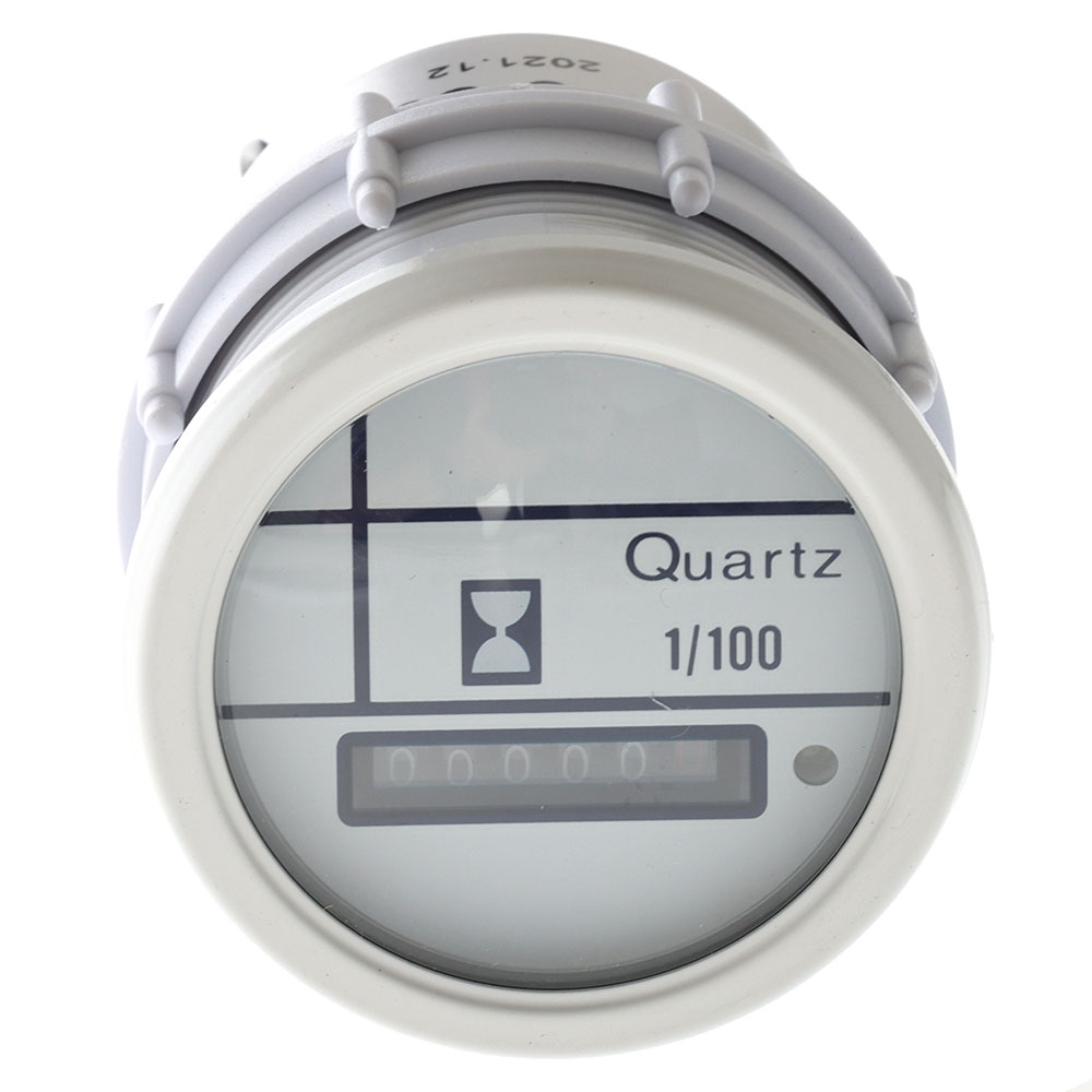 VA Series 90-Degree Hour Meter Gauge 52mm White