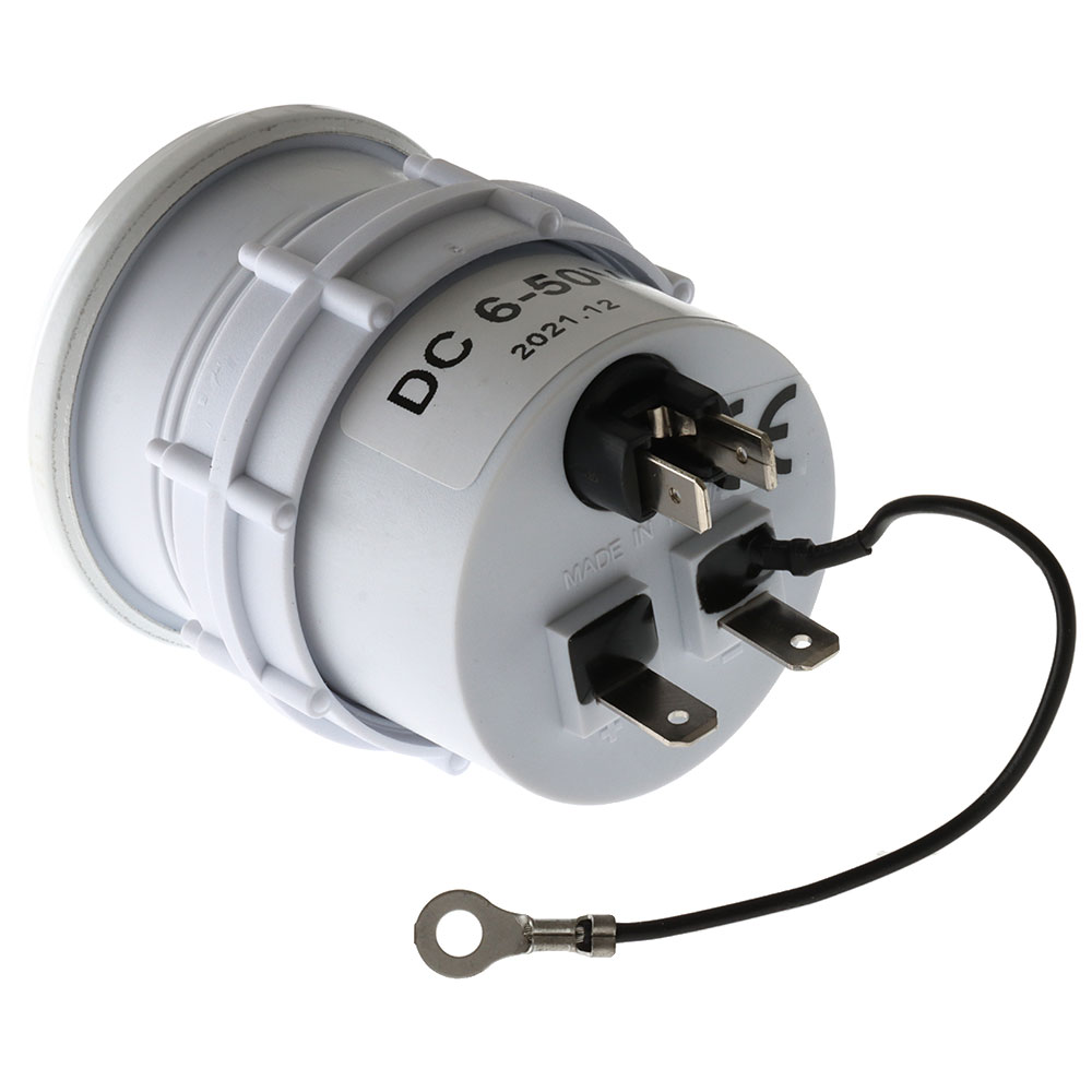 VA Series 90-Degree Hour Meter Gauge 52mm White