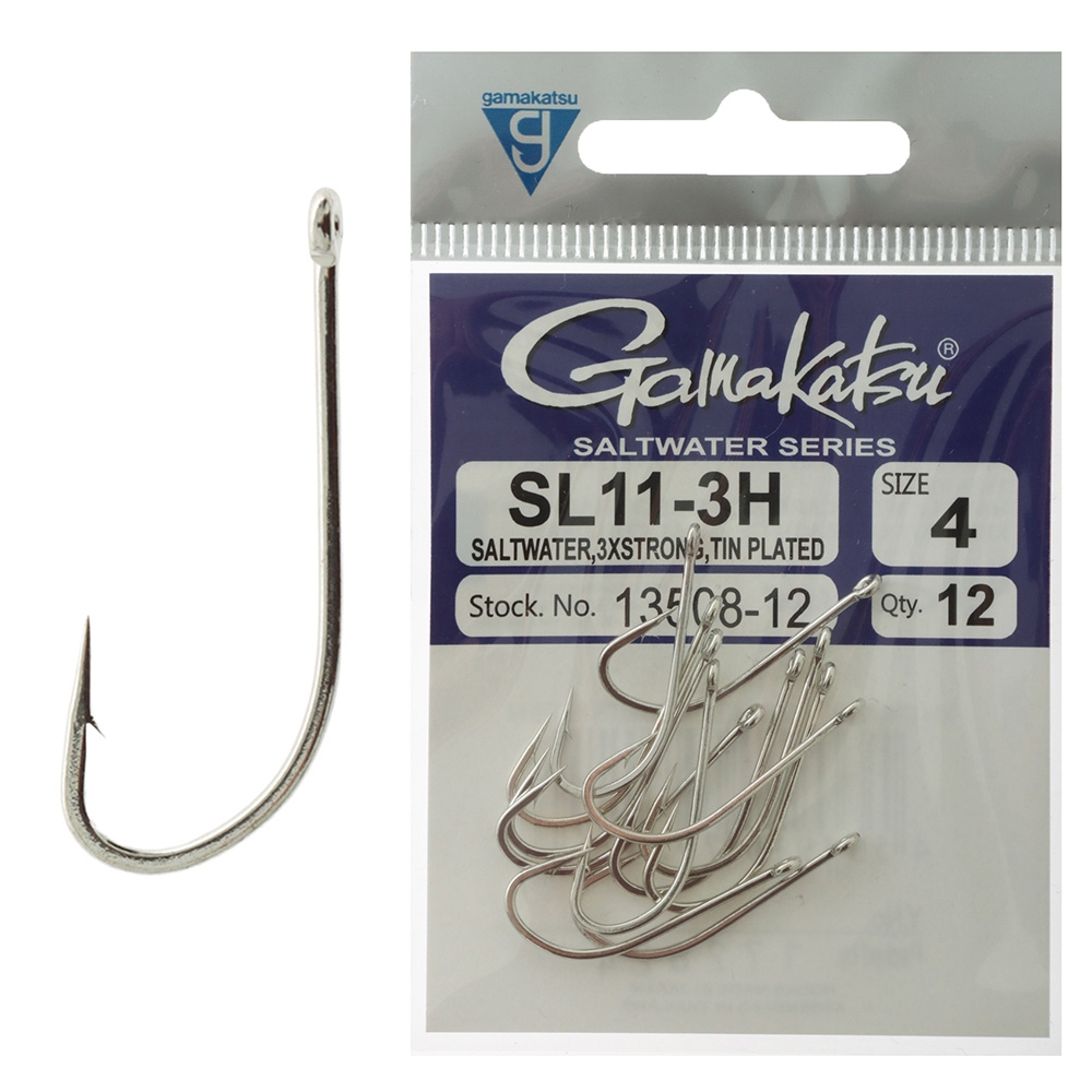 Gamakatsu SL11-3H 3X Strong Saltwater Fly Hooks #4 Qty 12