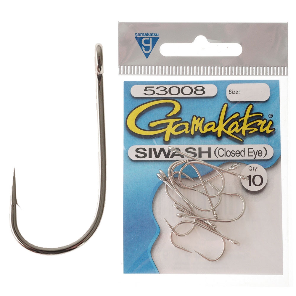 Gamakatsu Siwash Closed Eye Lure Hooks 1/0 Qty 10