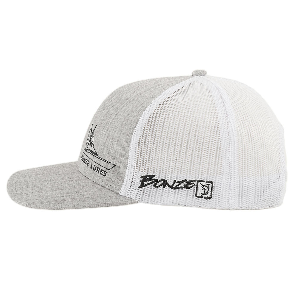 Bonze Carolina Flare Mens Trucker Cap Grey White