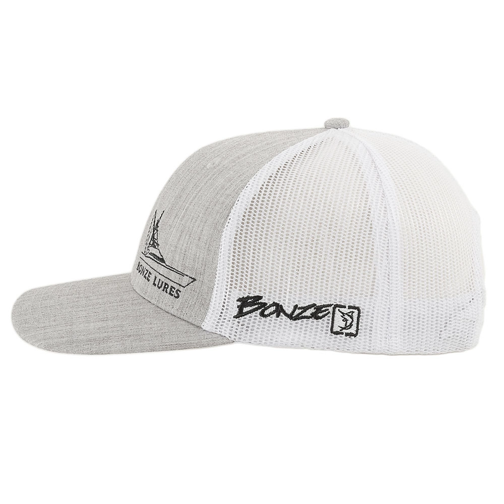 Bonze Carolina Flare Mens Trucker Cap Grey White Bonze Carolina Flare Mens Trucker Cap Grey White