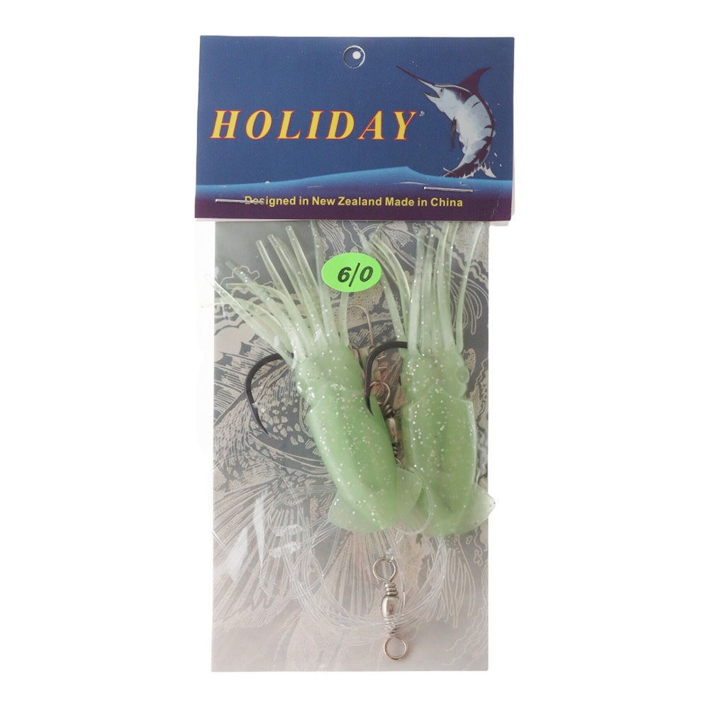 Holiday 2-Hook Lumo Squid Rig 6/0