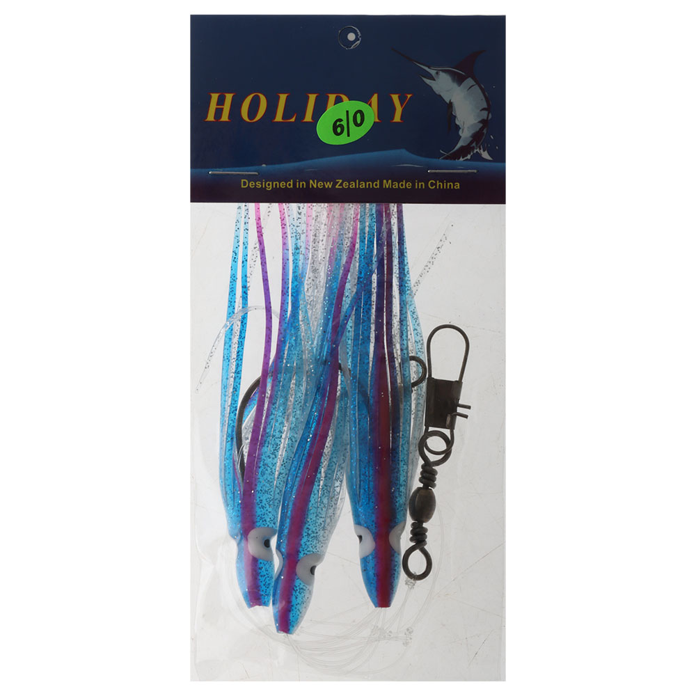 Holiday 4-Hook Octopus Skirt Rig 6/0 50lb