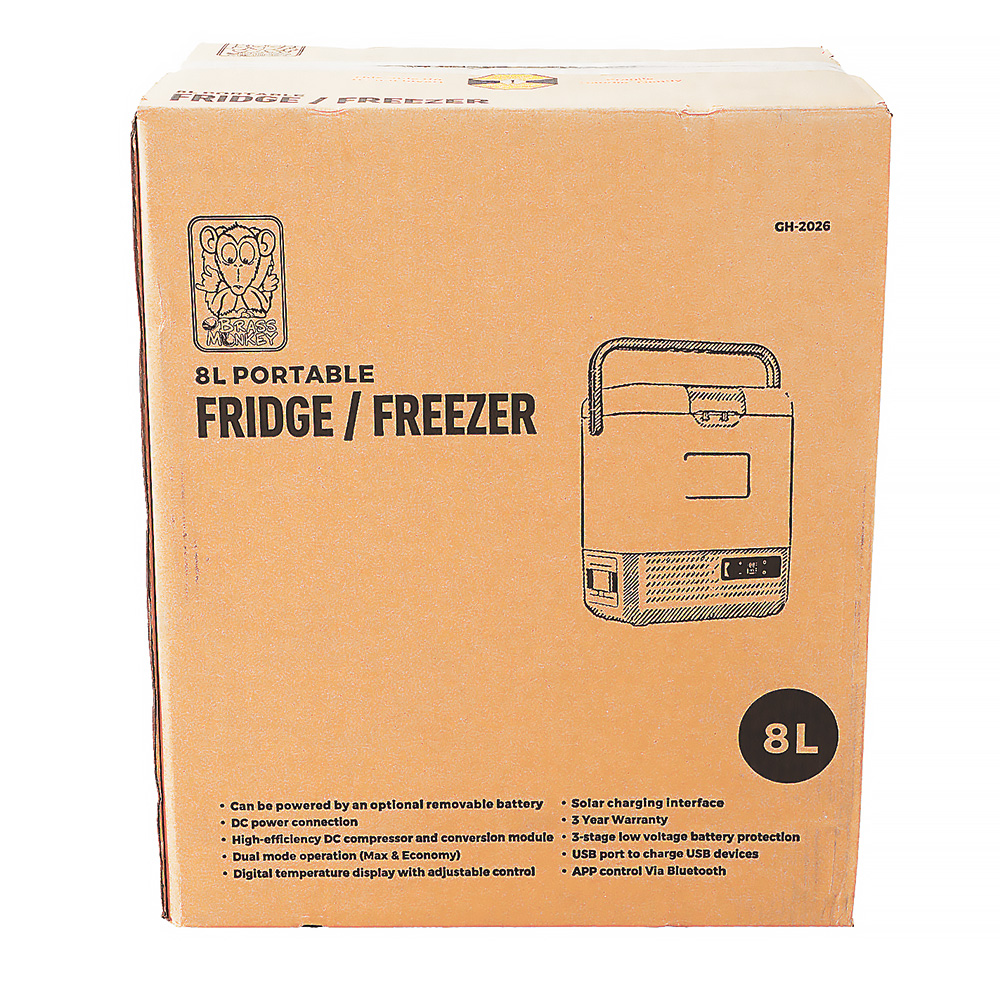 Brass Monkey Portable Fridge/Freezer 8L with Battery Compartment