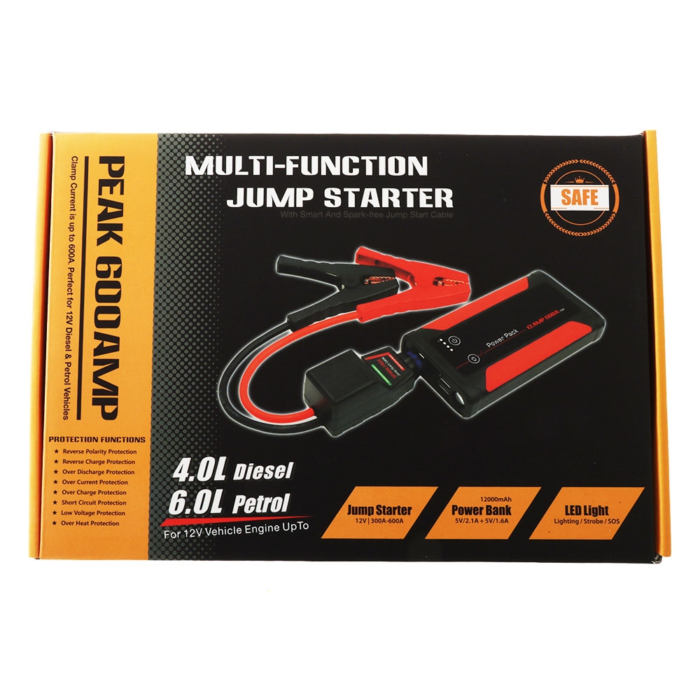 Multifunction Portable Jump Starter 12V 10000mAh Black