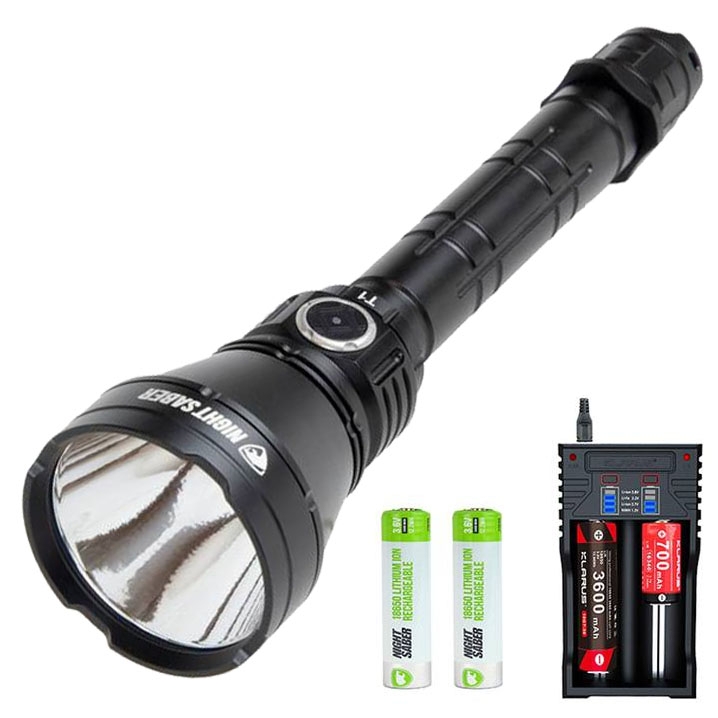 Night Saber Torch Kit Blitzer Torch Klarus Battery Charger & 2x Batteries