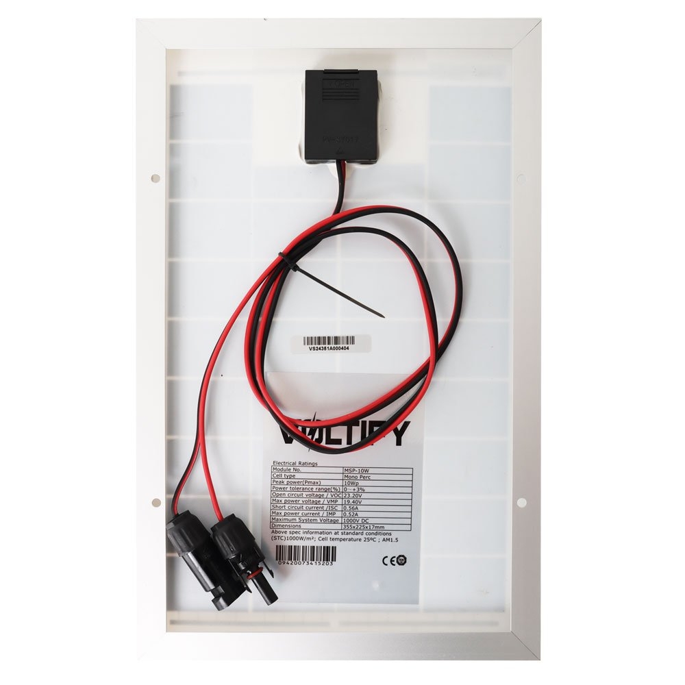 Voltify Mono PERC Solar Panel 10W 355x225x17mm