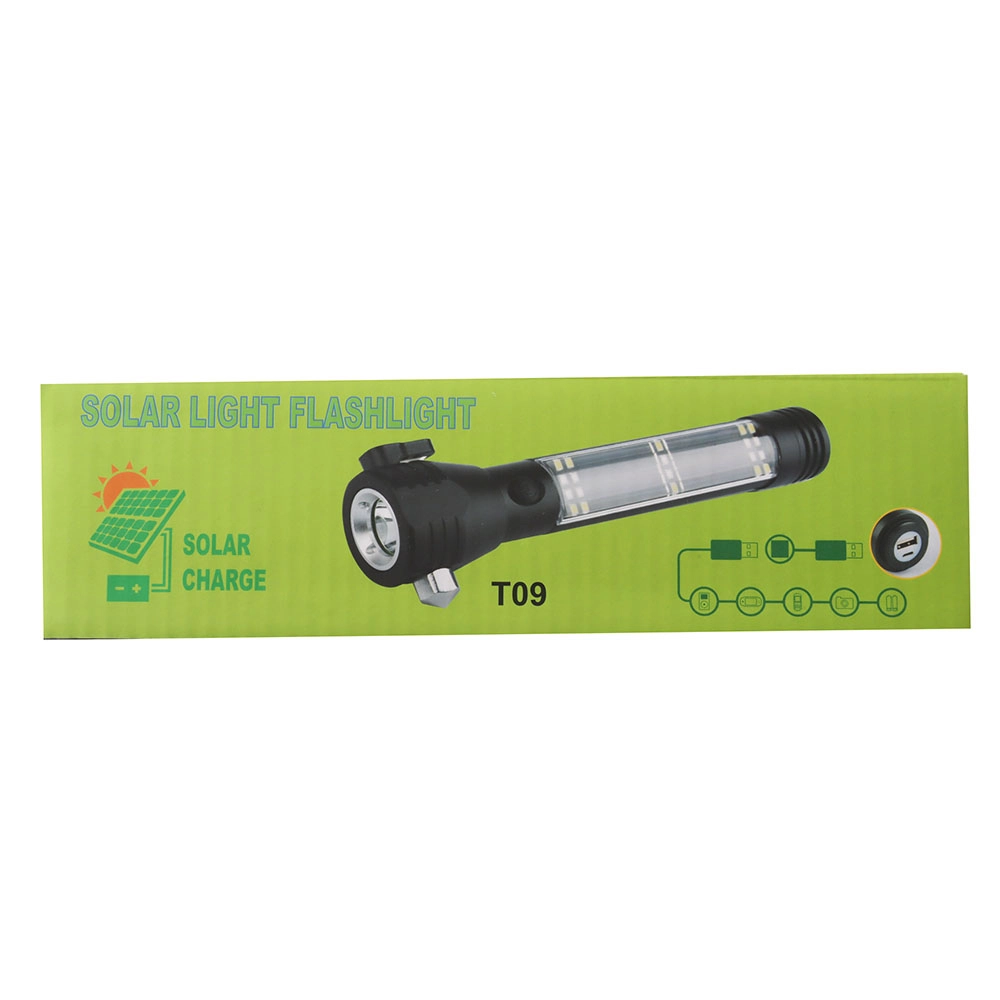 Aluminium Solar Powered Rechargeable LED Torch 350lm Aluminium Solar Powered Rechargeable LED Torch 350lm