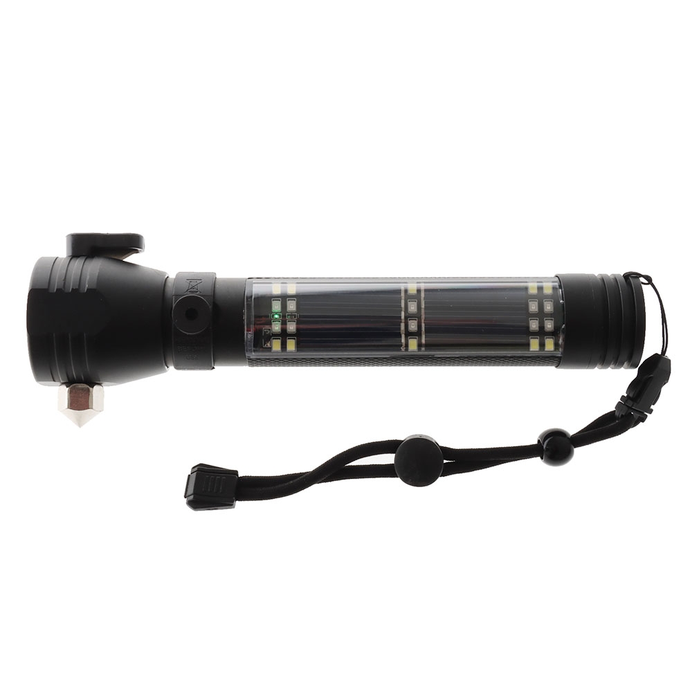 Aluminium Solar Powered Rechargeable LED Torch 350lm