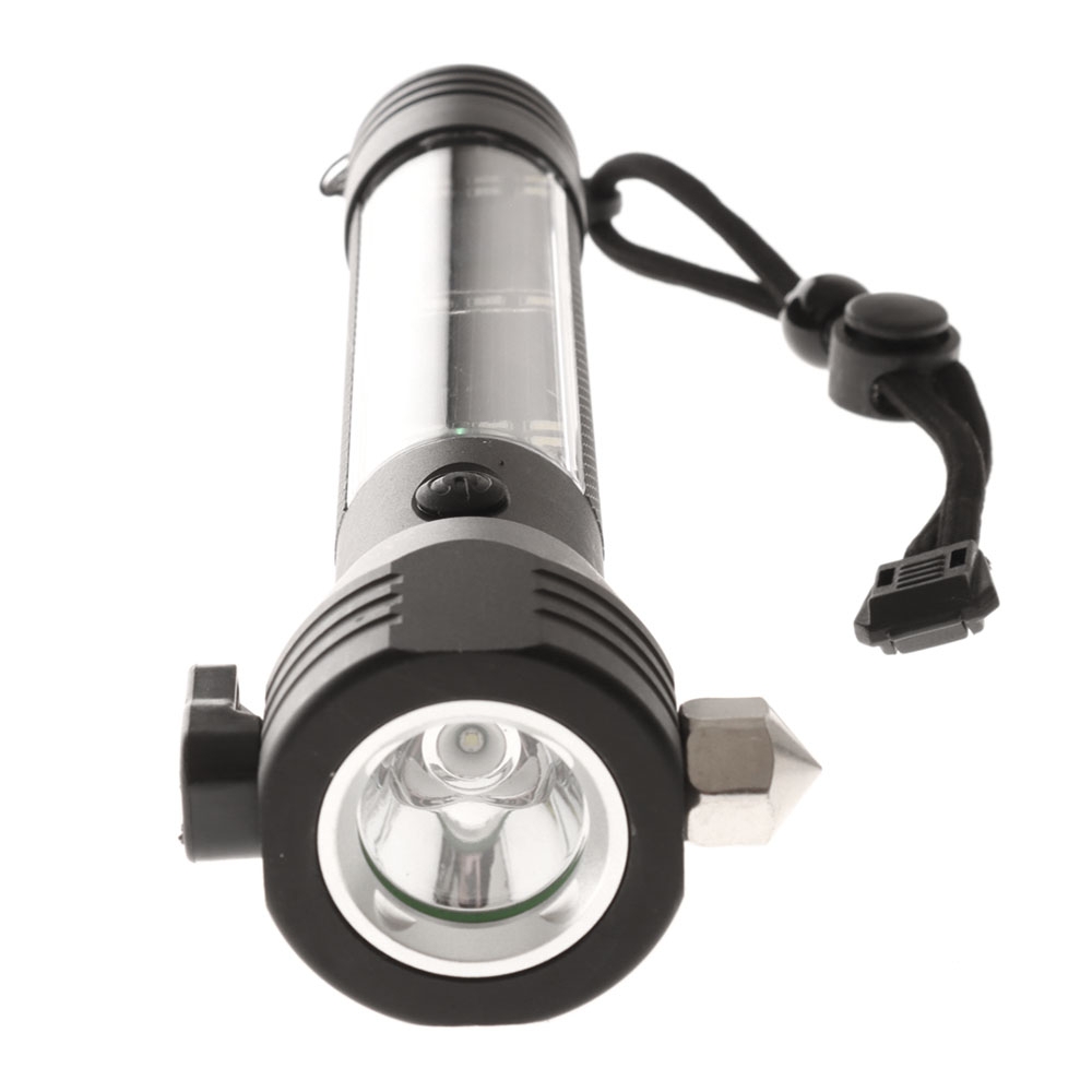 Aluminium Solar Powered Rechargeable LED Torch 350lm