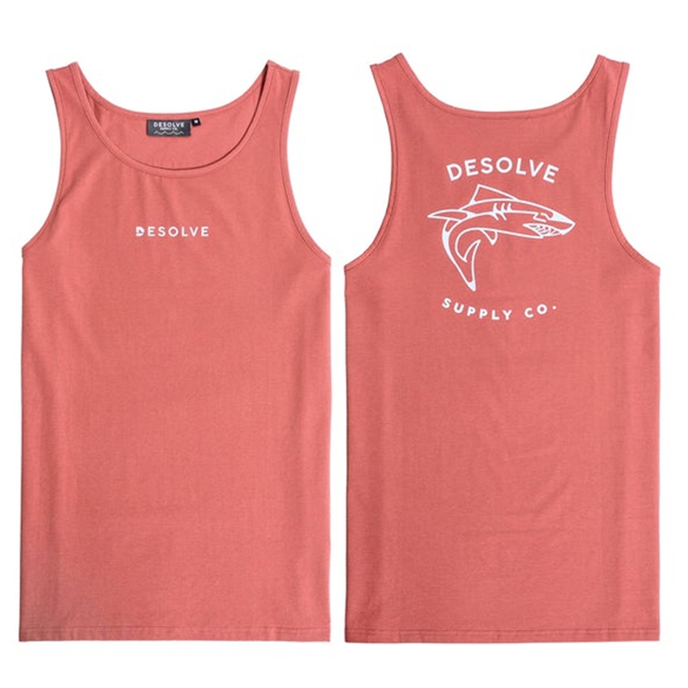 Desolve Shark Mens Singlet Burgundy Small