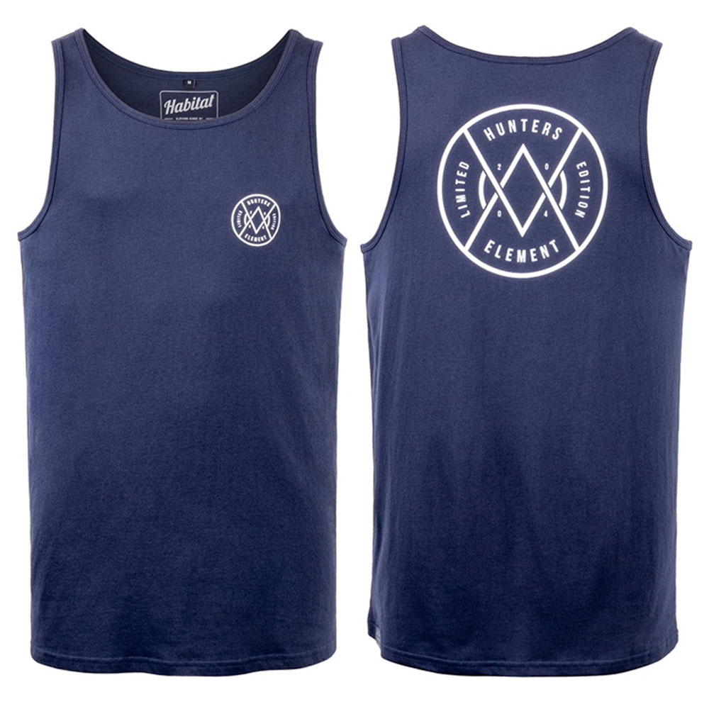 Hunters Element Twin Peaks Mens Singlet Navy S