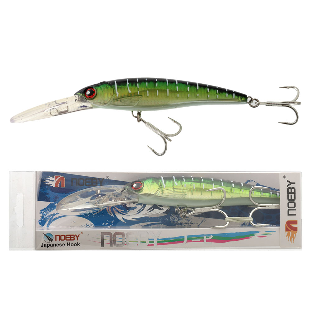 NOEBY NBL Trolling Minnow Lure 160mm Green White Slimy Mackerel