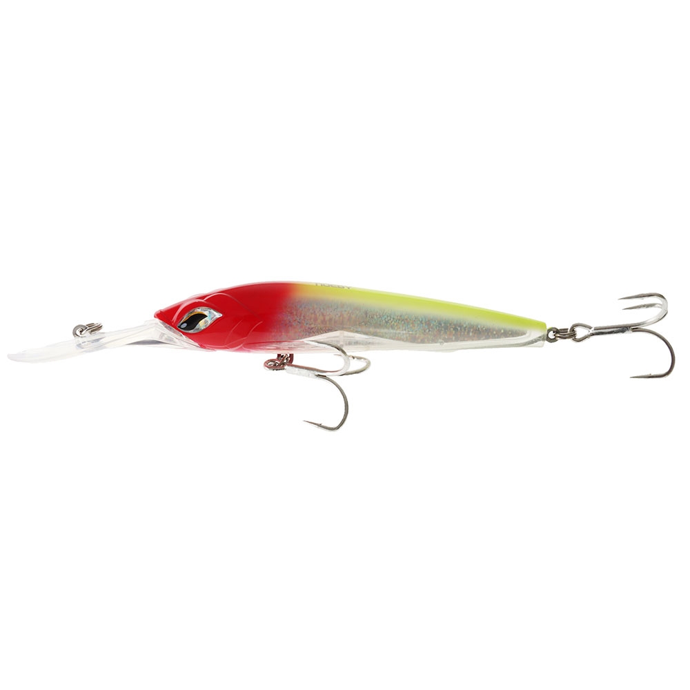 NOEBY NBL Deep Diver Trolling Minnow Lure 180mm Red Head Chartreuse