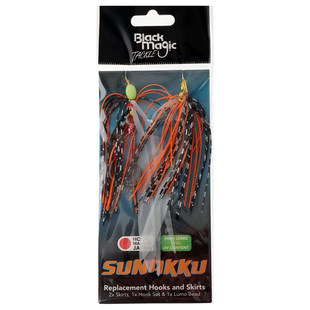 Black Magic Sunakku Replacement Skirt and Hook Set Fiery Tiger