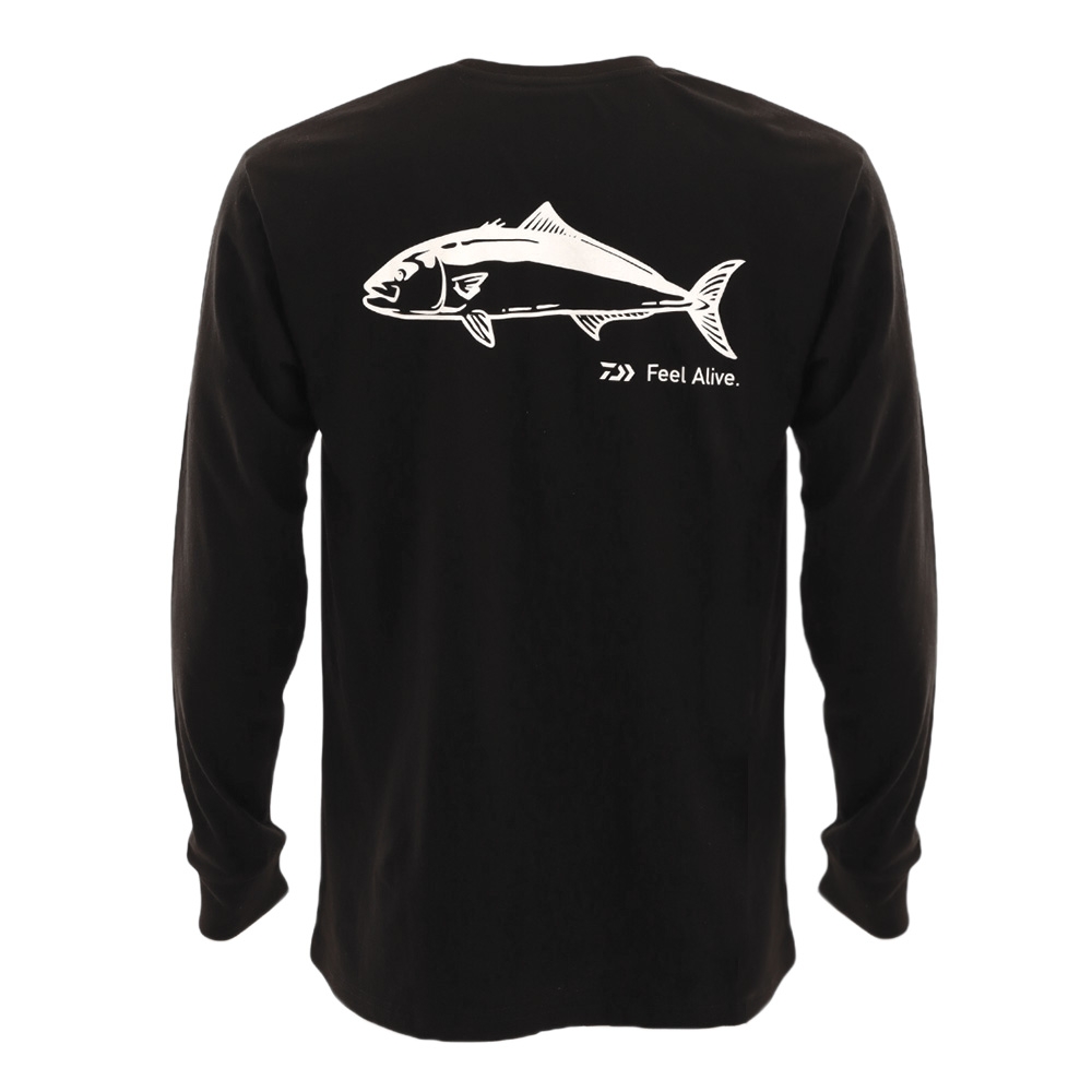 Daiwa Feel Alive Kingfish Mens Long Sleeve Shirt Black 2XL