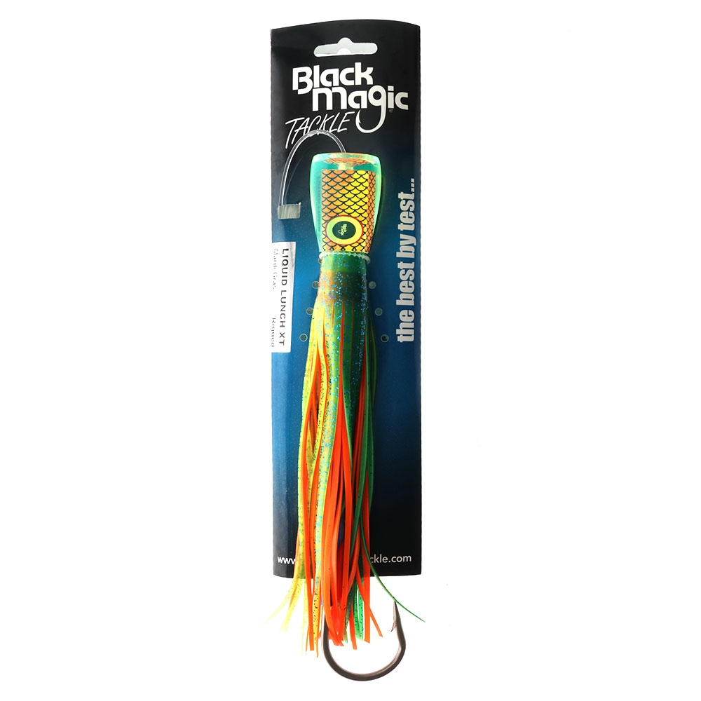 Black Magic Liquid Lunch XT Tuna Lure 240mm Single Rigged Mardi Gras
