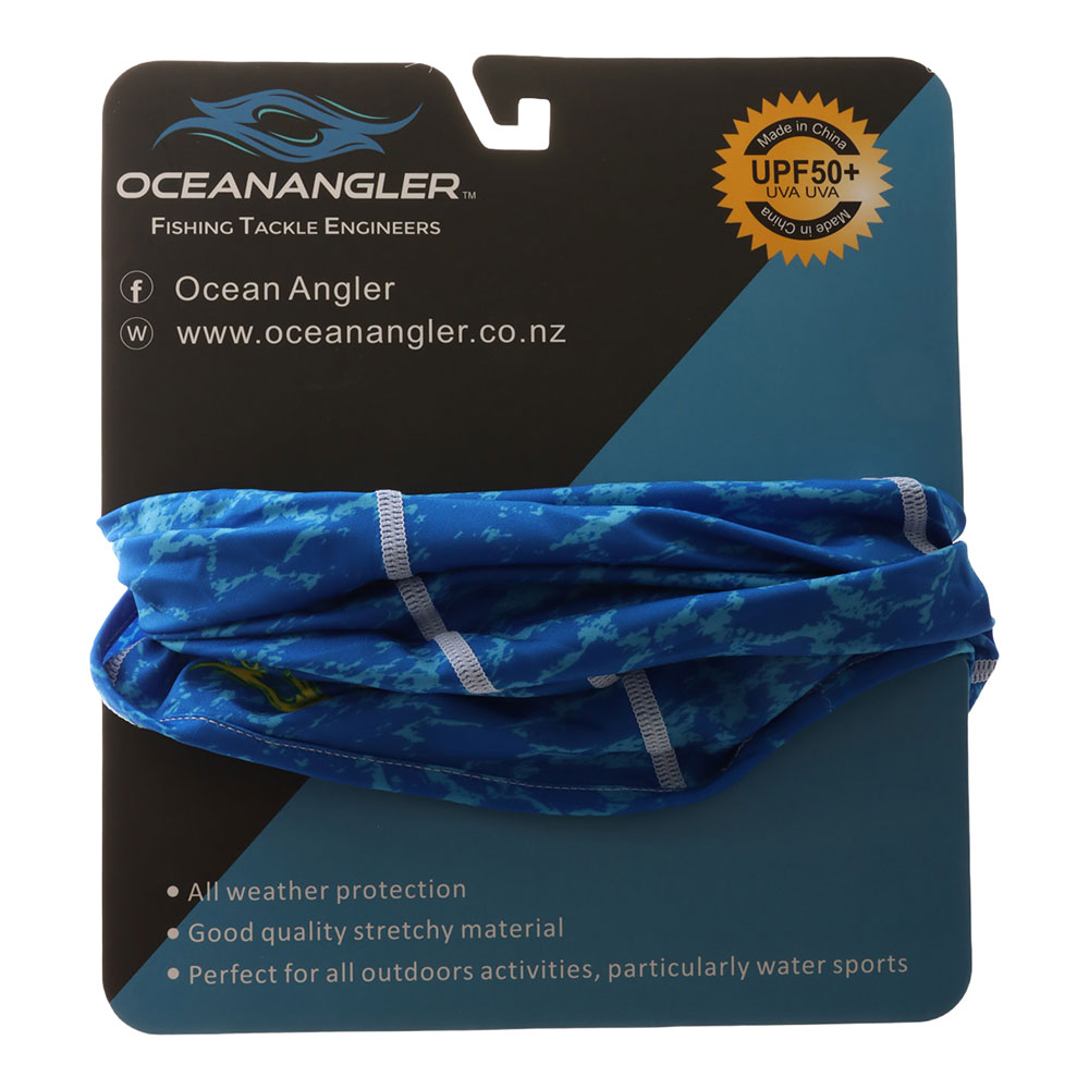 Ocean Angler UV-Protected Neck Gaiter with Breathing Holes Blue