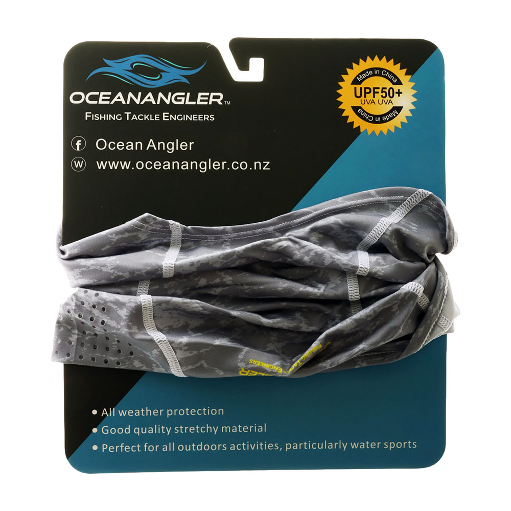 Ocean Angler UV-Protected Neck Gaiter with Breathing Holes Silver