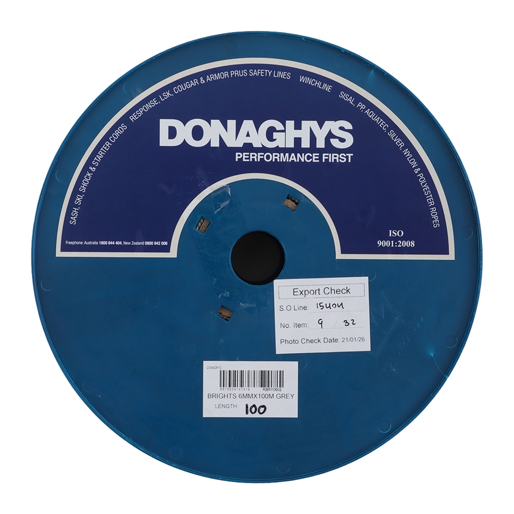 Donaghys Yachtmaster Brights Yacht Braid Rope - Per Metre 6mm Grey