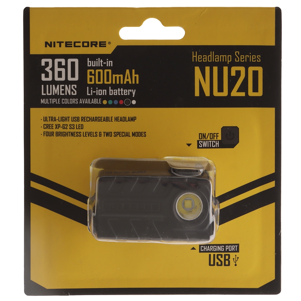 NITECORE NU20 USB Rechargeable LED Headlamp Black