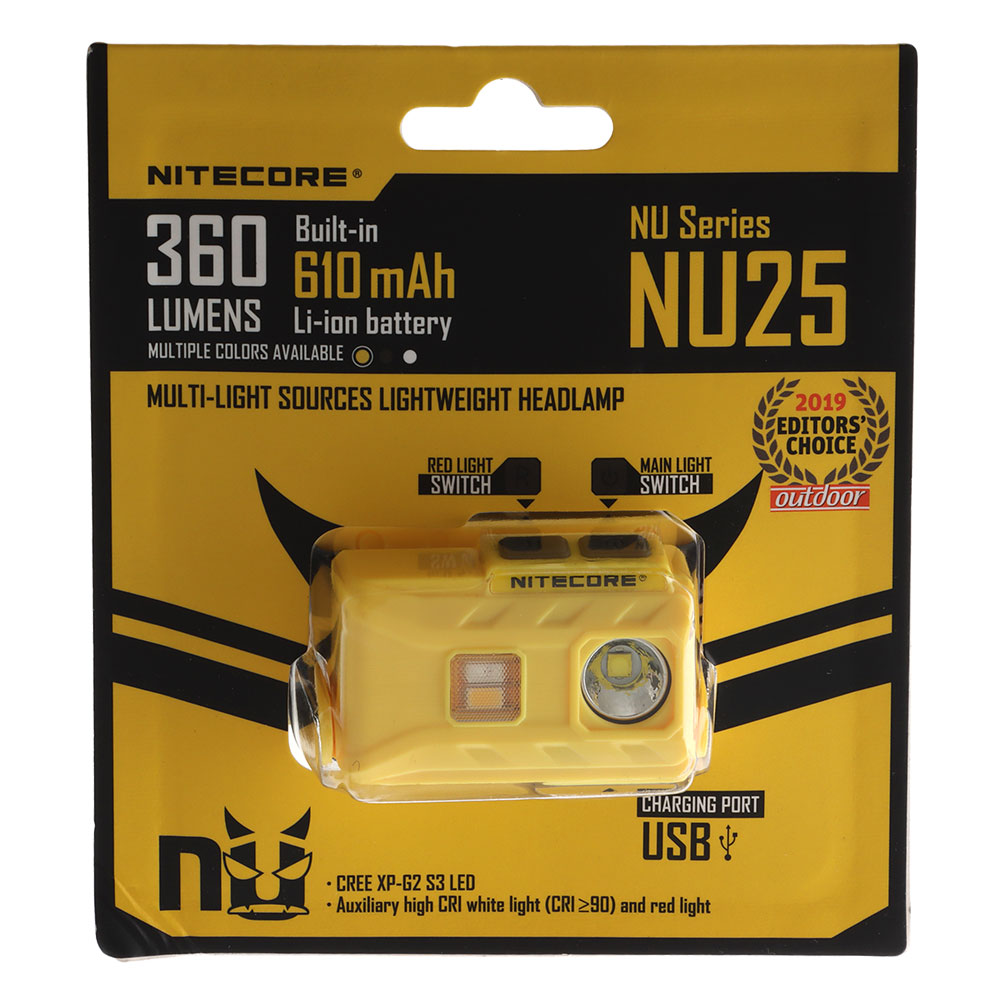 NITECORE NU25 USB Rechargeable LED Headlamp Yellow