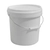 Richmond Round Plastic Bucket with Lid and Steel Handle White 10L
