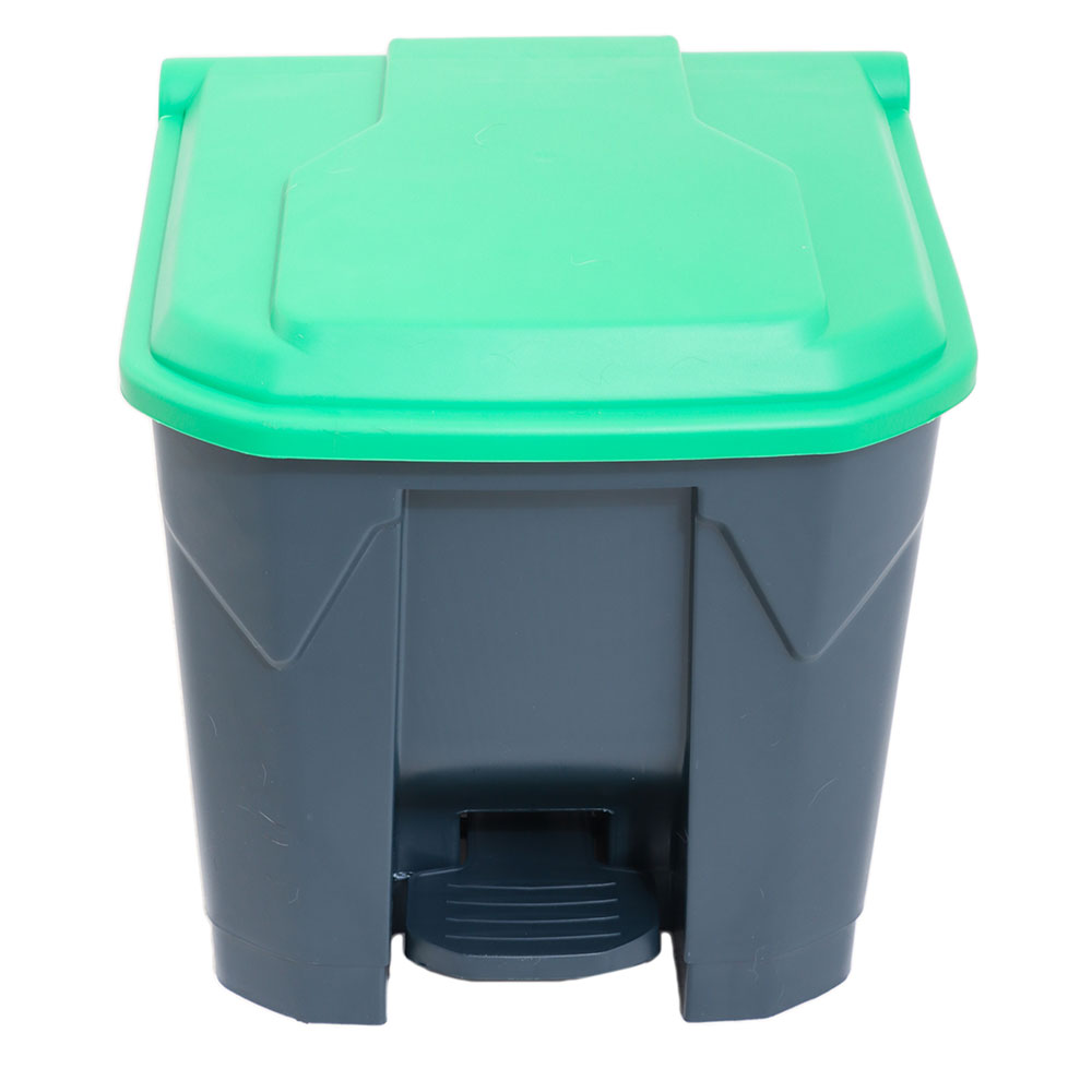 Richmond Foot Pedal Trash Bin Green Lid 30L