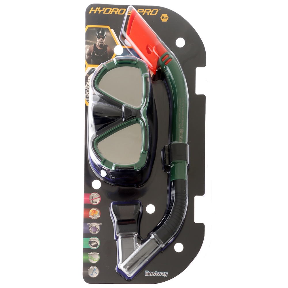 Hydro-Pro Dive Mira Mask and Snorkel Set Green