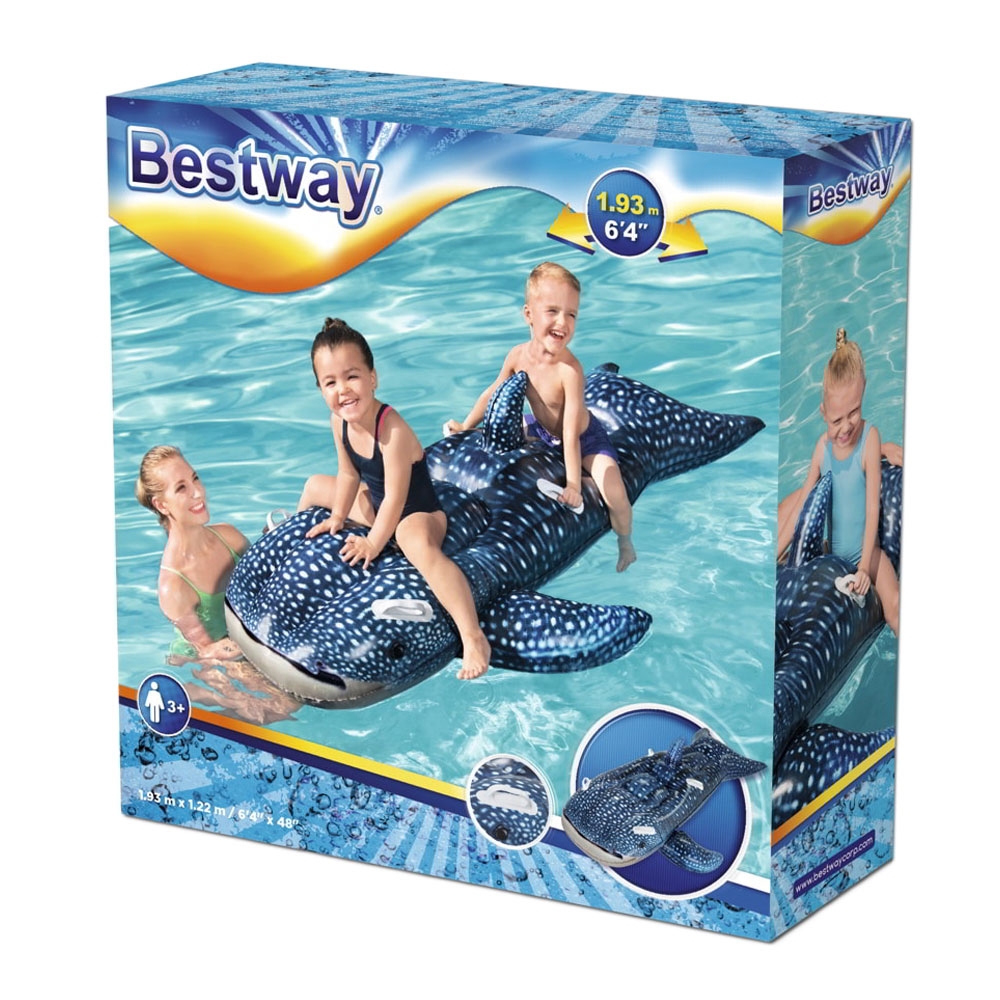 Bestway Whaletastic Wonders Ride-On Inflatable Pool Float 1.93 x 1.22m