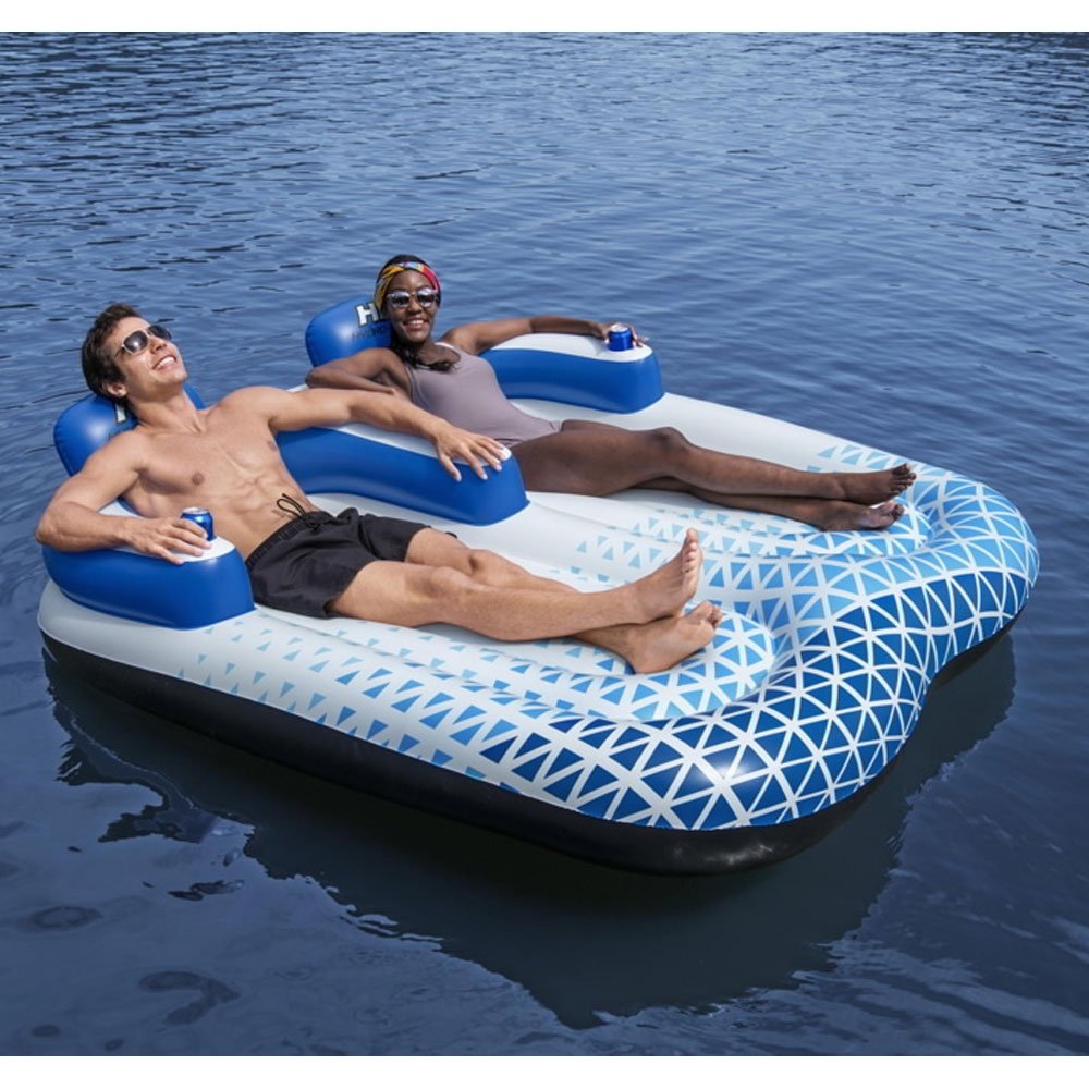 Hydro-Force Indigo Wave Double Lounge Pool Float 1.96 x 1.93m