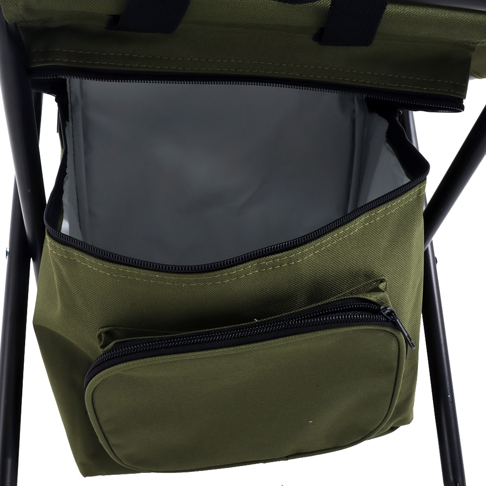 Folding Outdoor Chair with Cooler Bag and Carry Strap