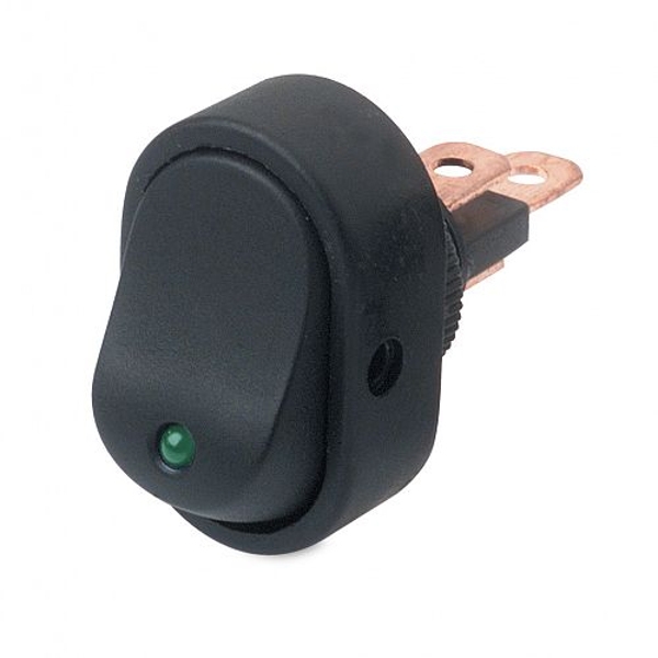 Hella Marine LED Compact Rocker Switch Green LED 12V
