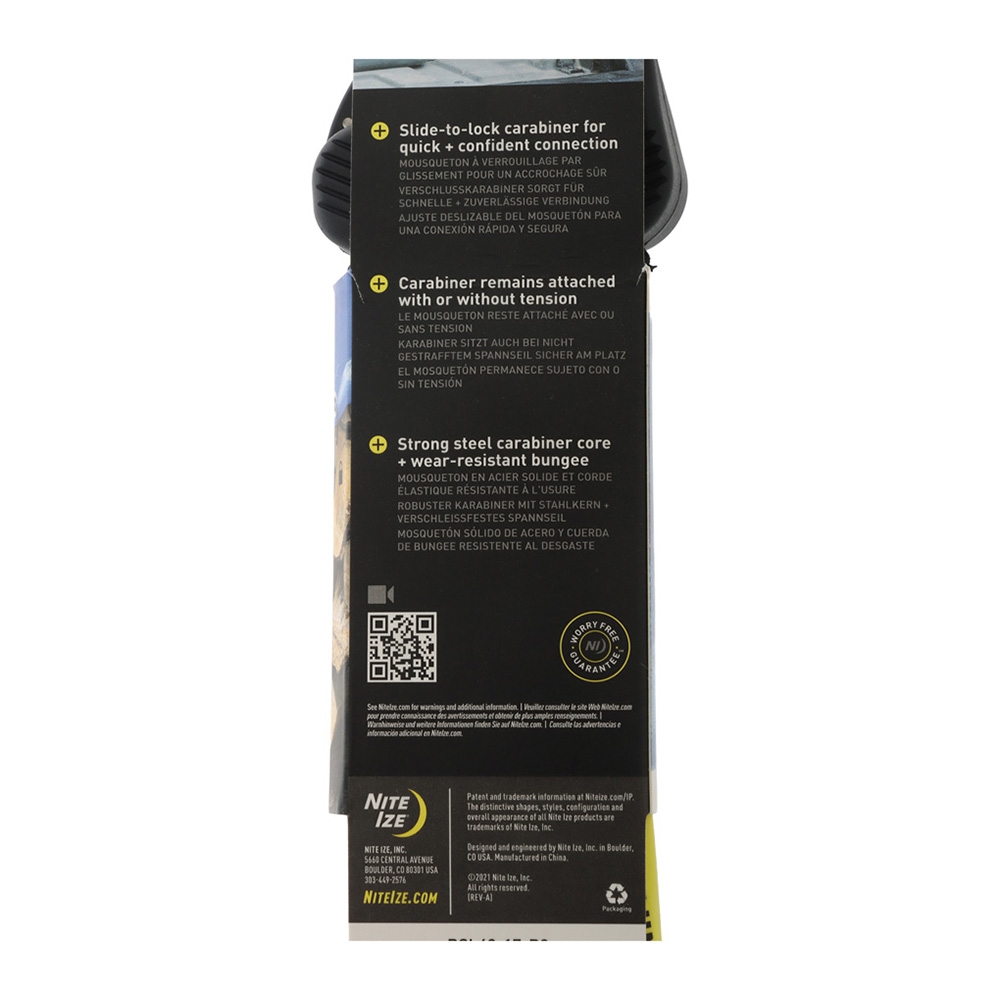 Nite Ize SlideLock Carabiner Bungee Green 48in