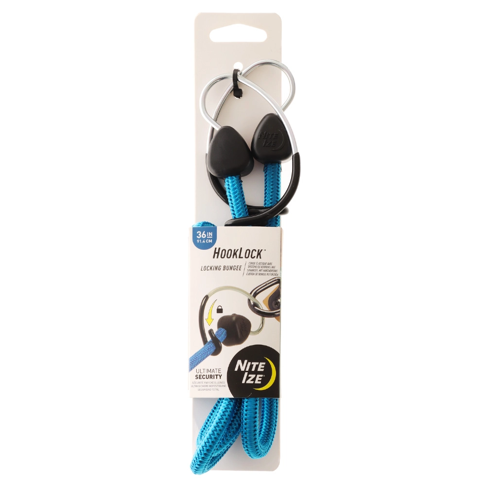 Nite Ize HookLock Locking Bungee Blue 36in Nite Ize HookLock Locking Bungee Blue 36in