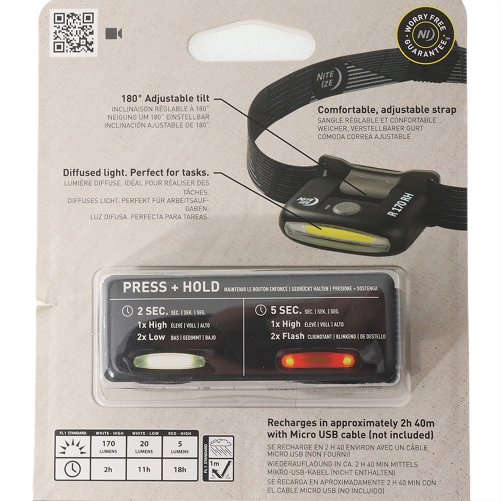 Nite Ize Radiant 170 Rechargeable Headlamp Black