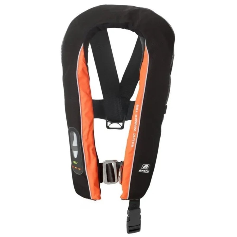 Baltic Winner 165 Inflatable Life Jacket Manual with Harness Black/Orange 40-150kg