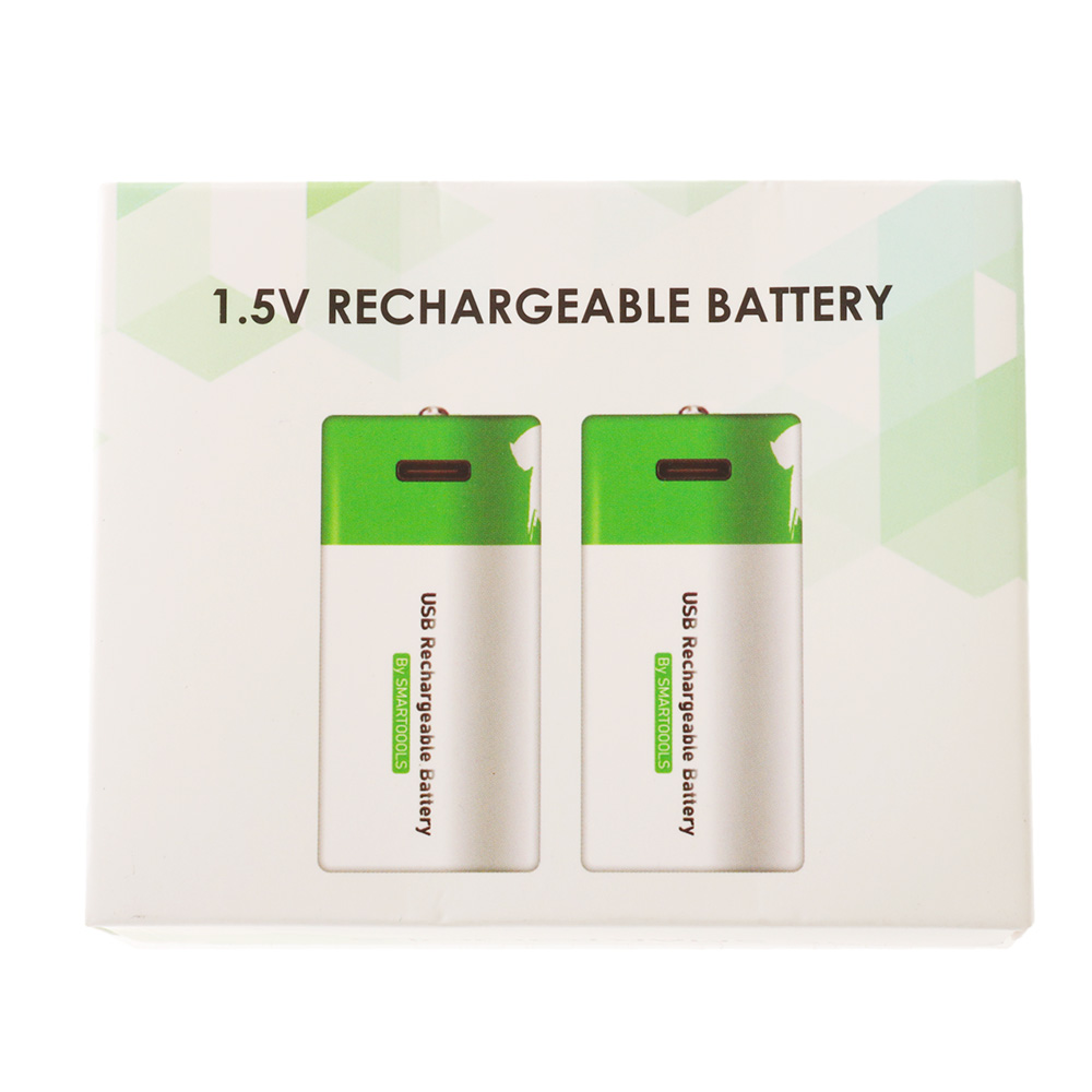 USB Rechargeable C Lithium Battery 1.5V 2-Pack