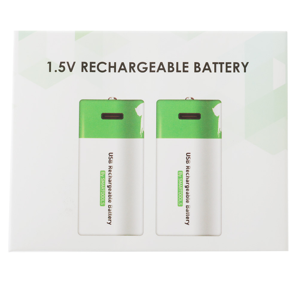 USB Rechargeable D Lithium Battery 2-Pack