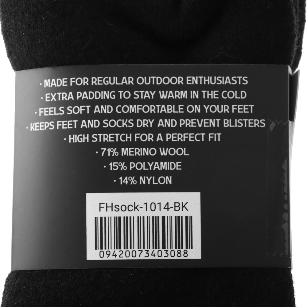 Black Shag Merino Full Hiking Socks