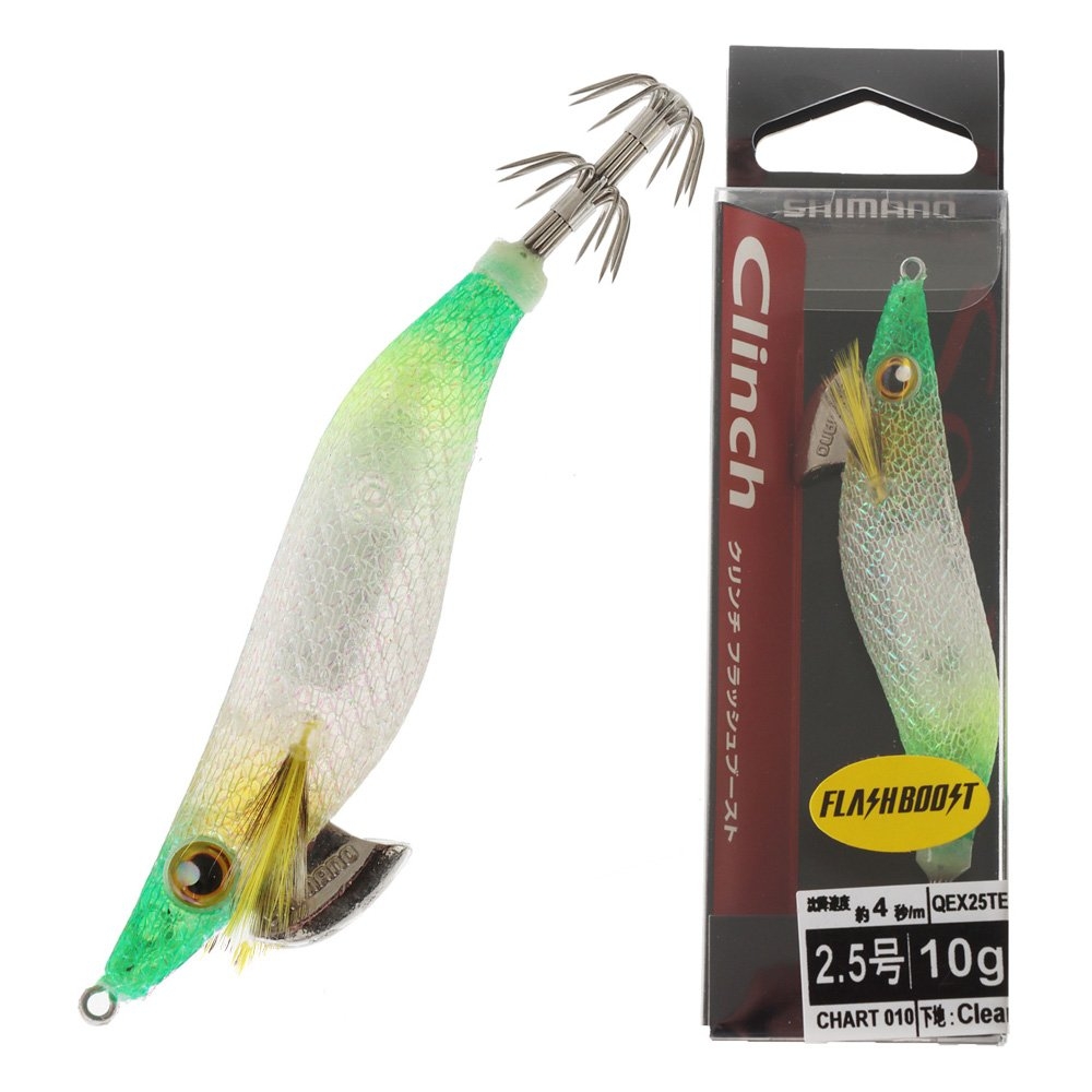 Shimano Sephia Clinch FlashBoost Squid Jig Size 2.5 10g Banana Chartreuse