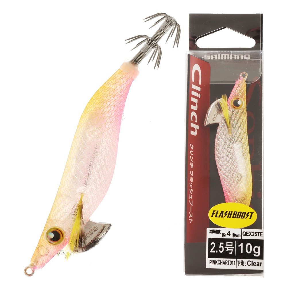 Shimano Sephia Clinch FlashBoost Squid Jig Size 2.5 10g Pink Chartreuse
