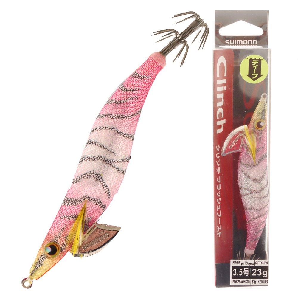 Shimano Sephia Clinch FlashBoost Squid Jig Size 3.5 23g Pink Prawn