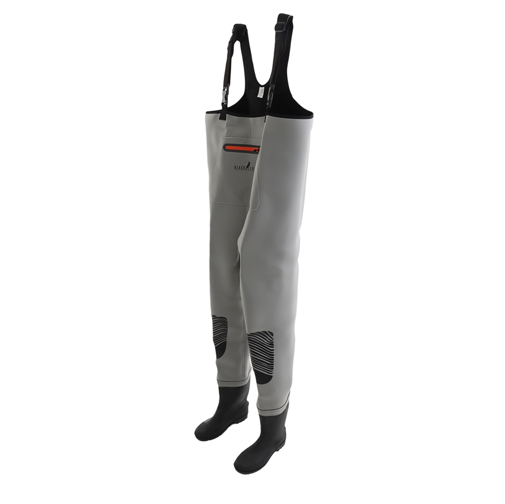 Black Shag Neoprene Chest Waders with Waterproof Front Pocket 4mm US11 - Returned 
