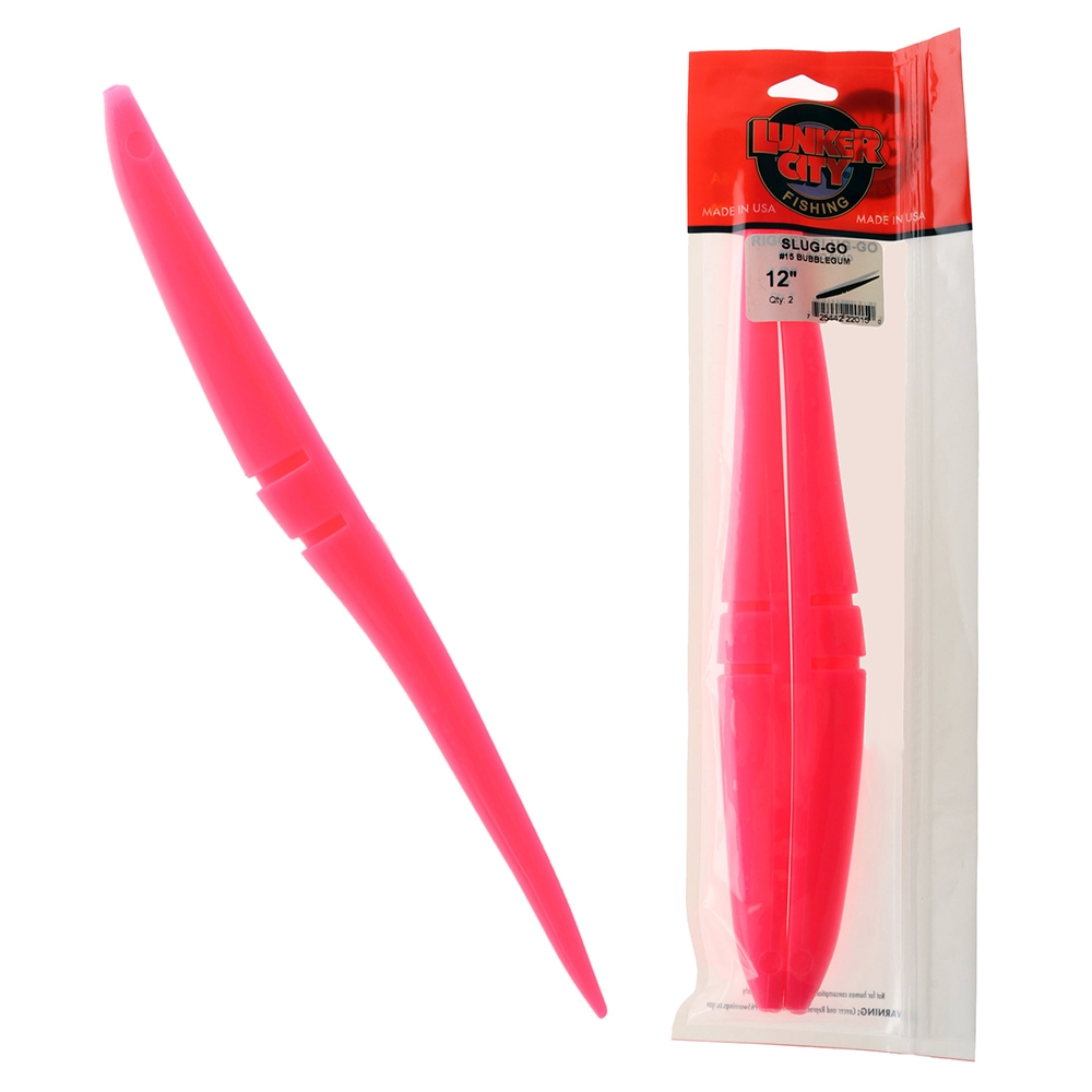 Lunker City Slug-Go Soft Bait 30cm Bubblegum Qty 2