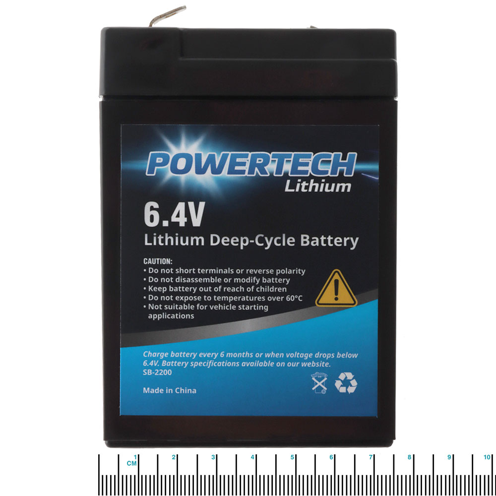 Powertech Deep Cycle LiFePO4 Lithium Rechargeable Battery 6V 4.5Ah
